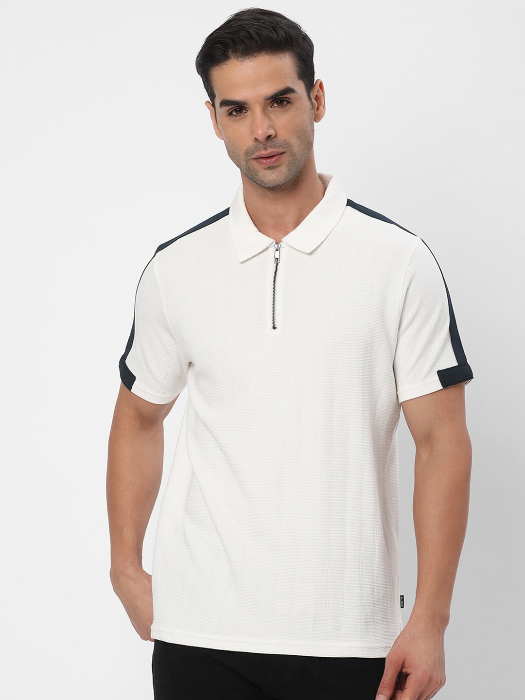 

R&B Cotton Polo Collar Slim Fit T-shirt, White