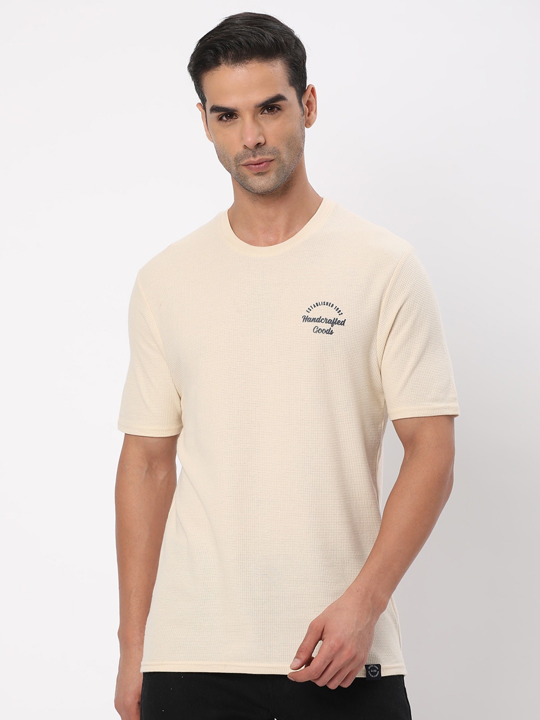 

R&B Cotton Casual T-shirt, Beige
