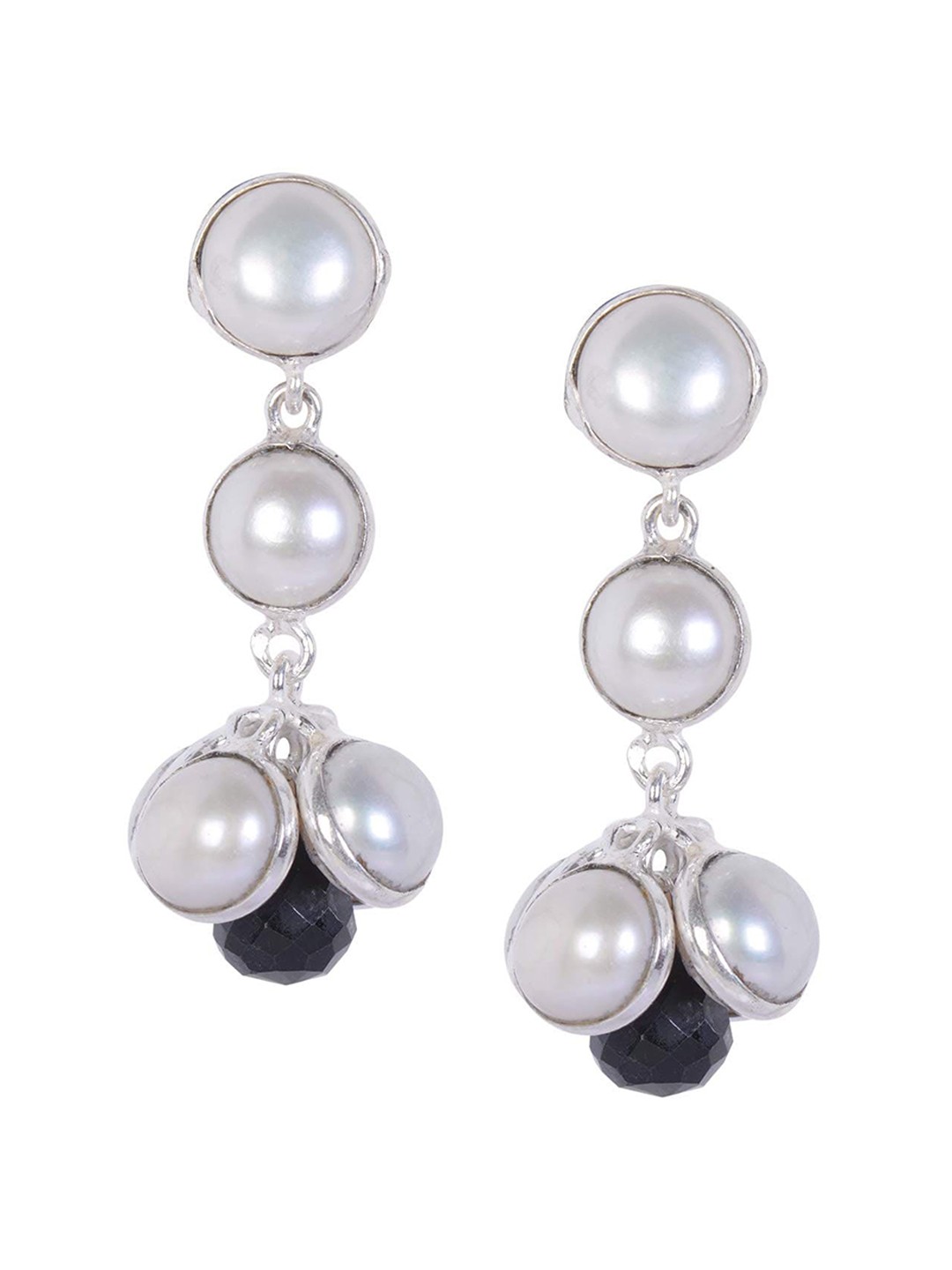 

Silverwala Silver-Plated Contemporary Drop Earrings