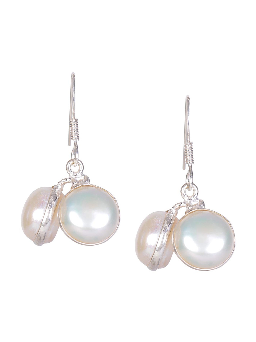 

Silverwala Silver-Plated Contemporary Drop Earrings