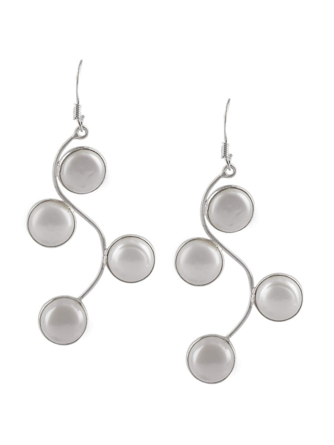 

Silverwala Silver-Plated Beaded Contemporary 925 Silver Drop Earrings