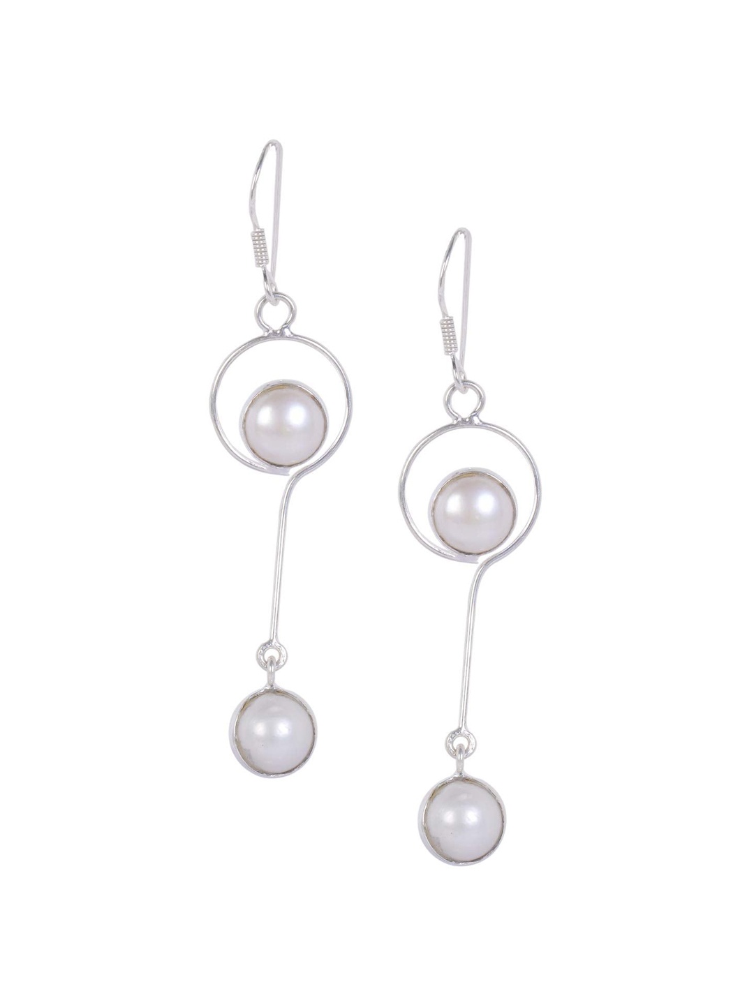 

Silverwala Silver-Plated Contemporary Drop Earrings