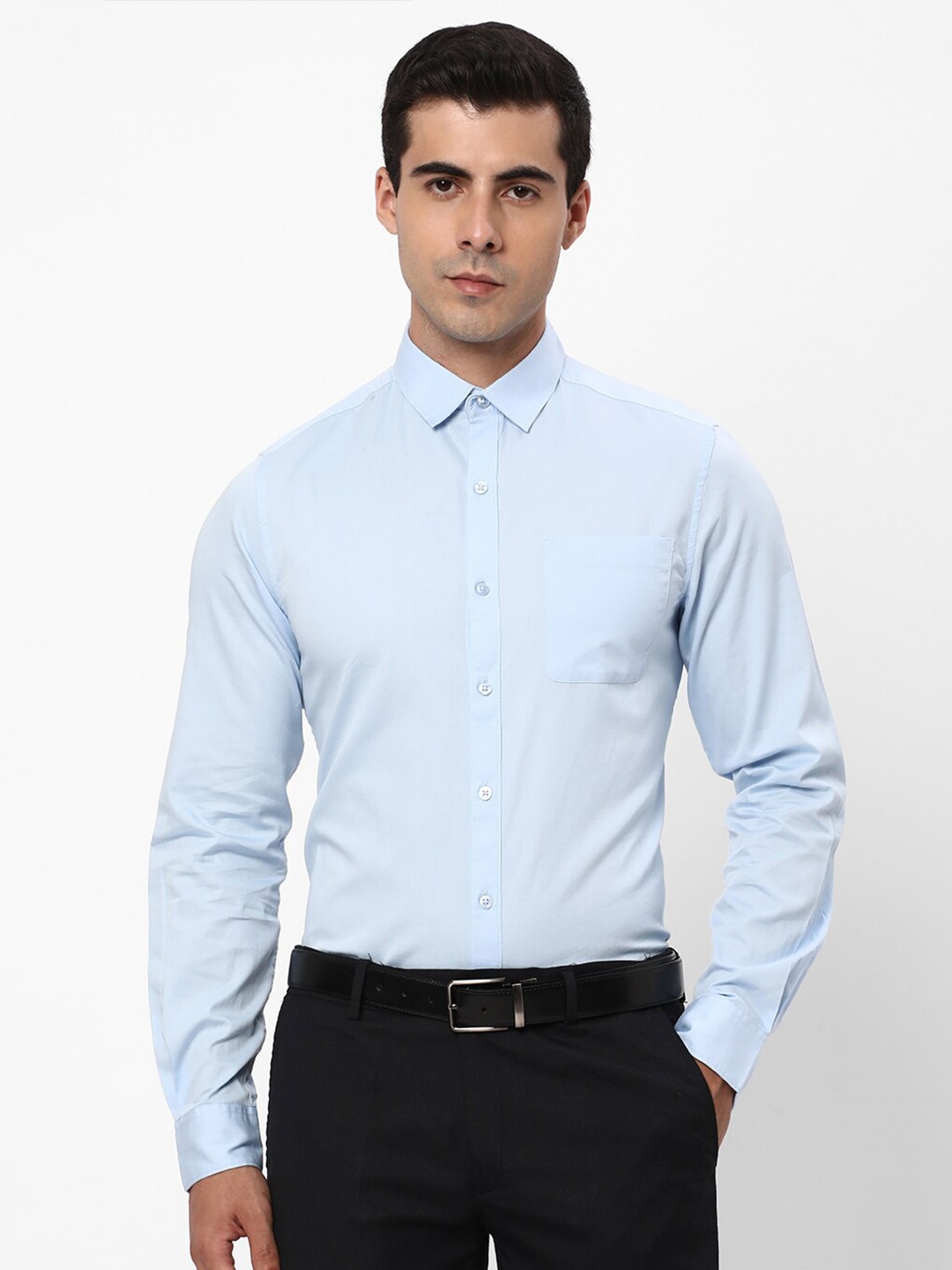 

R&B Opaque Cotton Formal Shirt, Blue