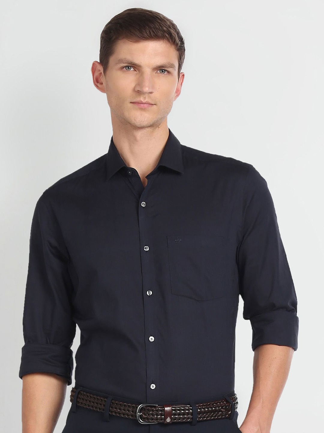 

Arrow Slim Fit Twill Pure Cotton Casual Shirt, Blue