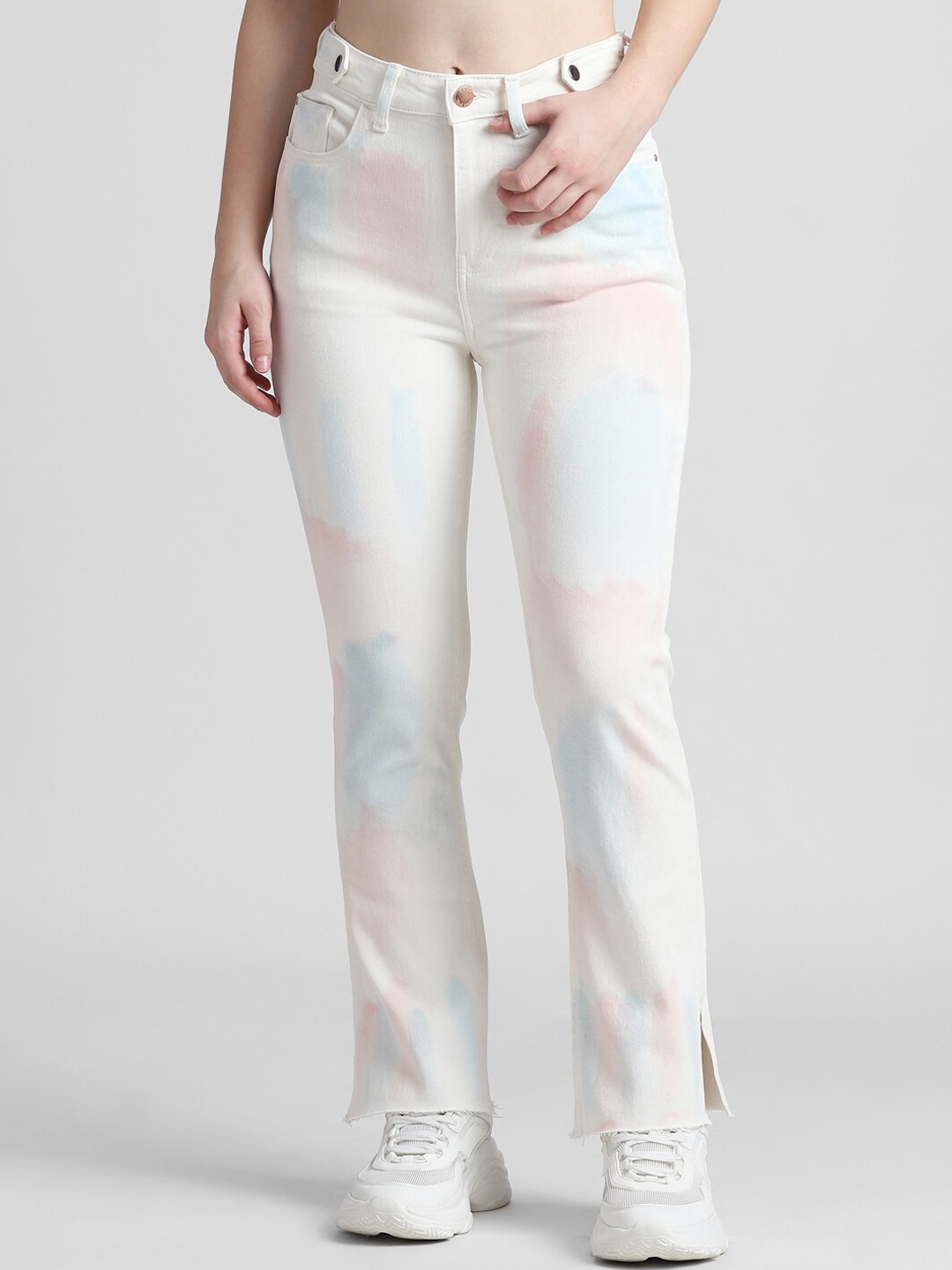 

ONLY Women Straight Fit High-Rise Stretchable Jeans, White