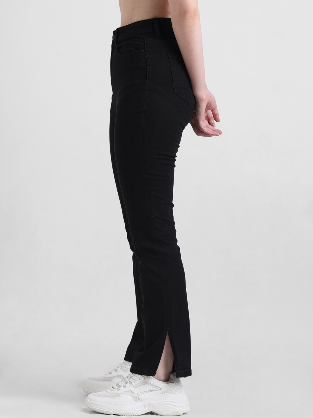 

ONLY Women Flared High-Rise Stretchable Jeans, Black