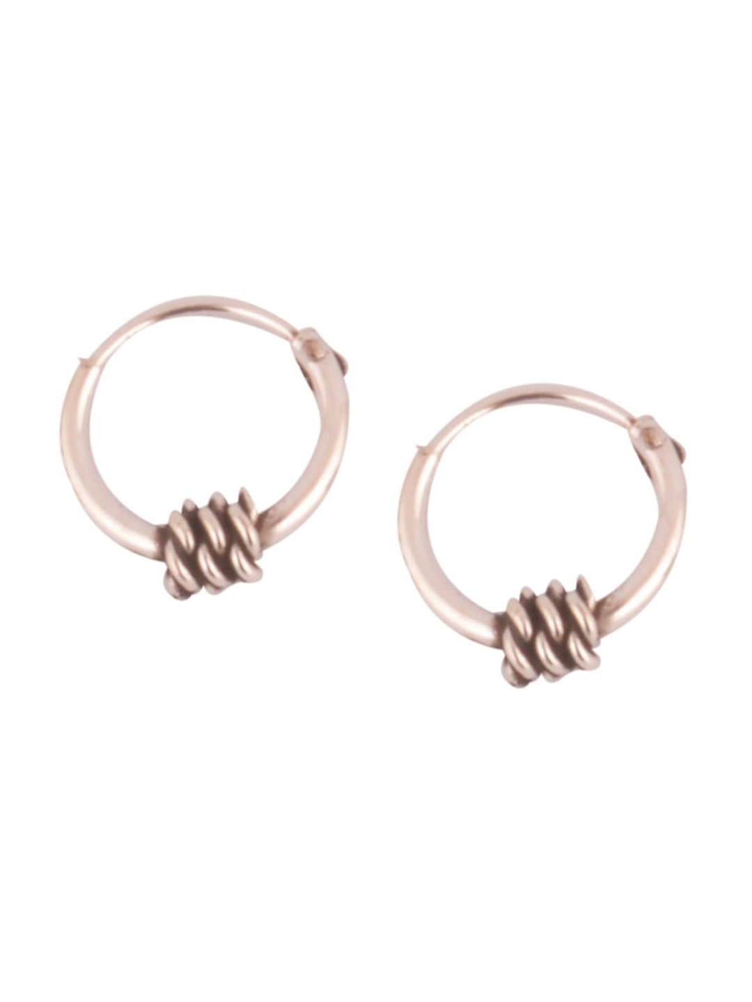

Silverwala 925 Silver Silver-Plated Contemporary Hoop Earrings