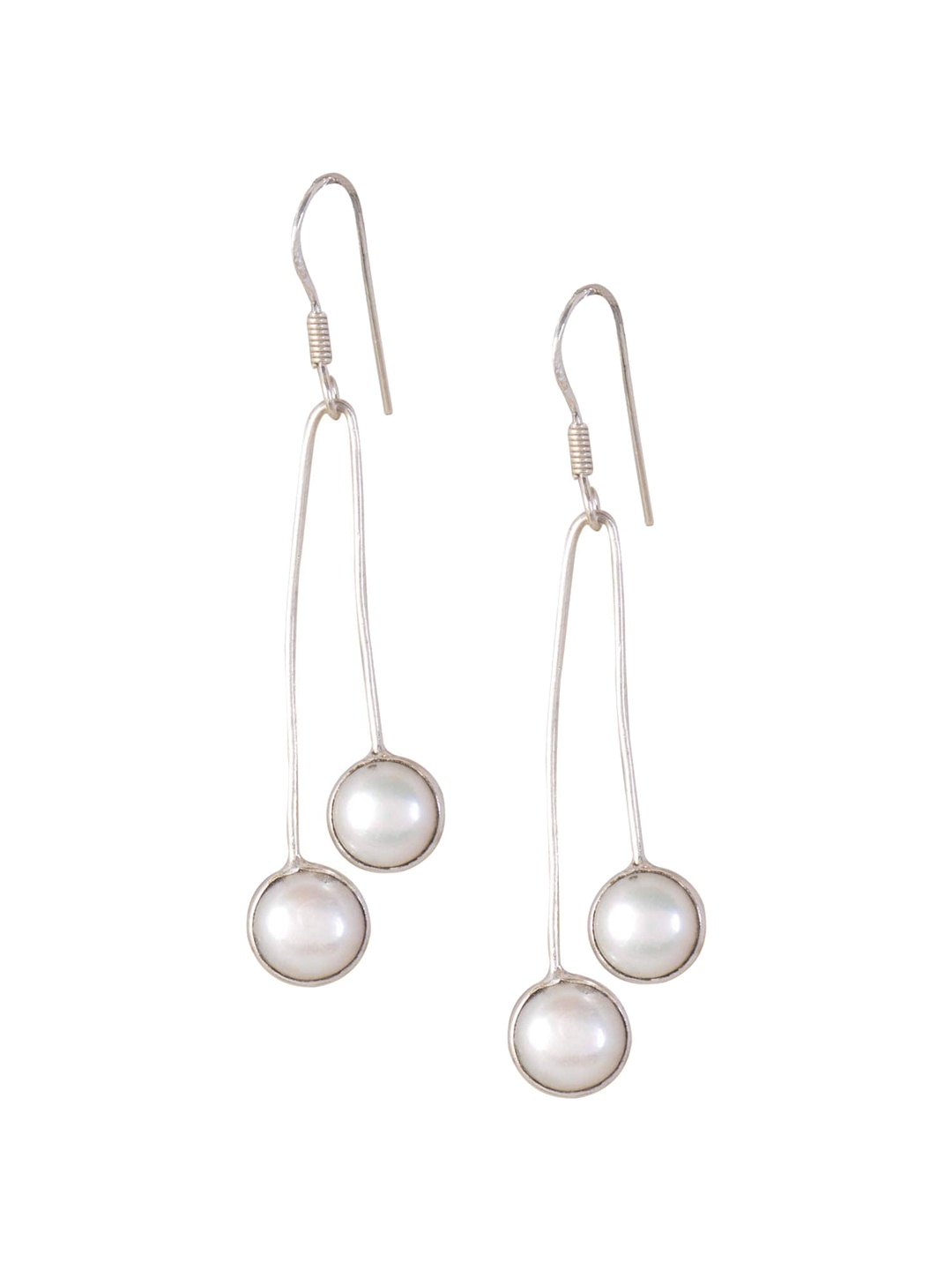 

Silverwala Silver Plated Beaded Drop Earrings