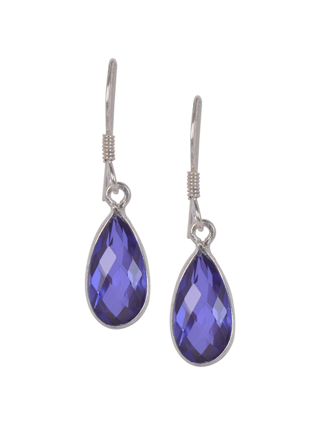 

Silverwala Silver Plated Chalcedony Studded Drop Earrings