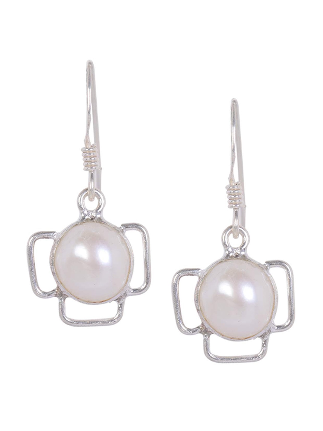 

Silverwala Silver-Plated Contemporary Drop Earrings