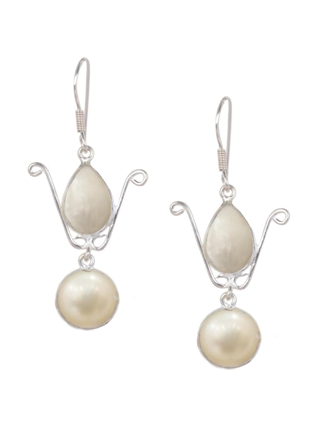 

Silverwala Silver Plated Beaded Drop Earrings