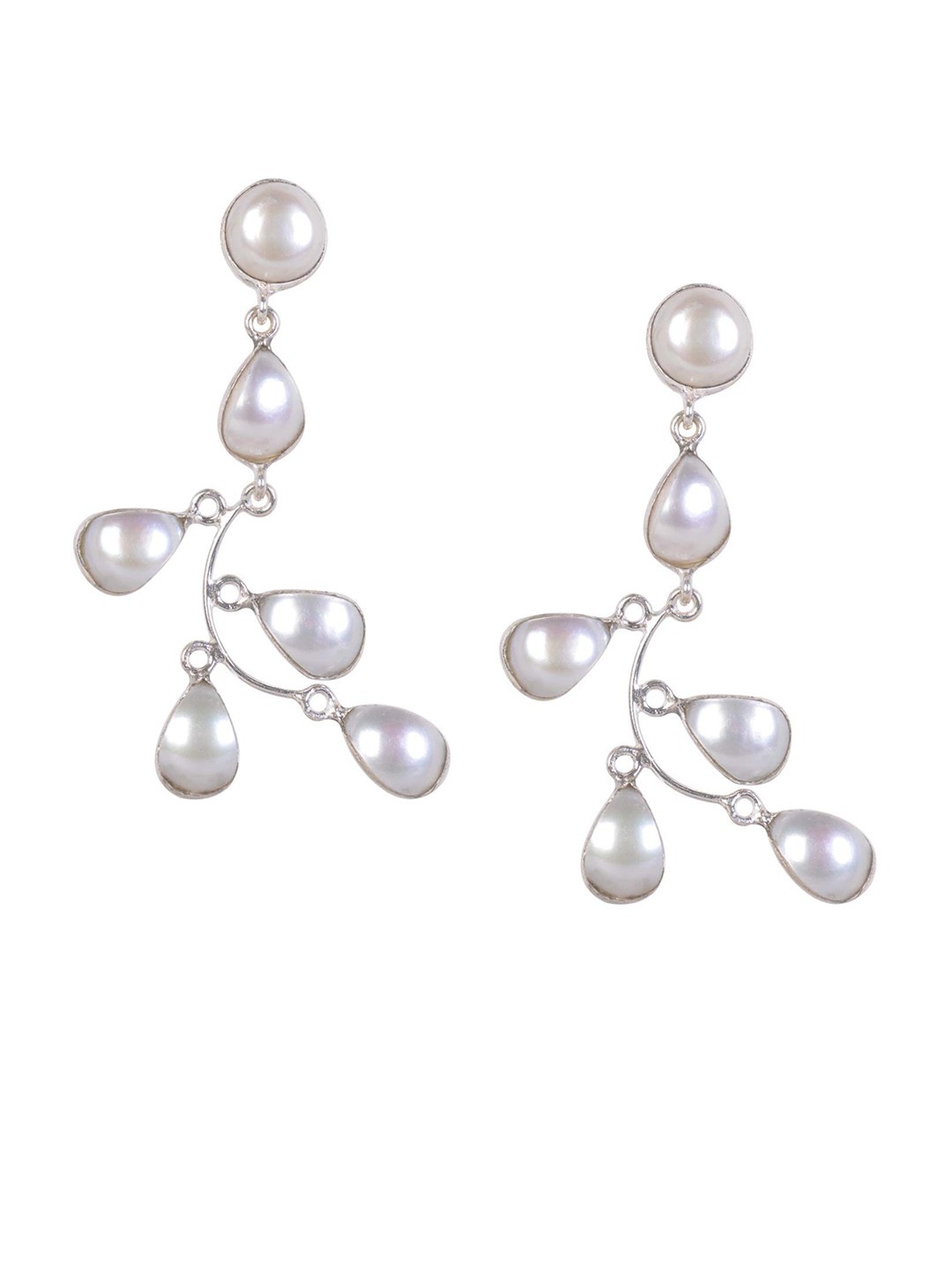

Silverwala Silver Plated Beaded Drop Earrings