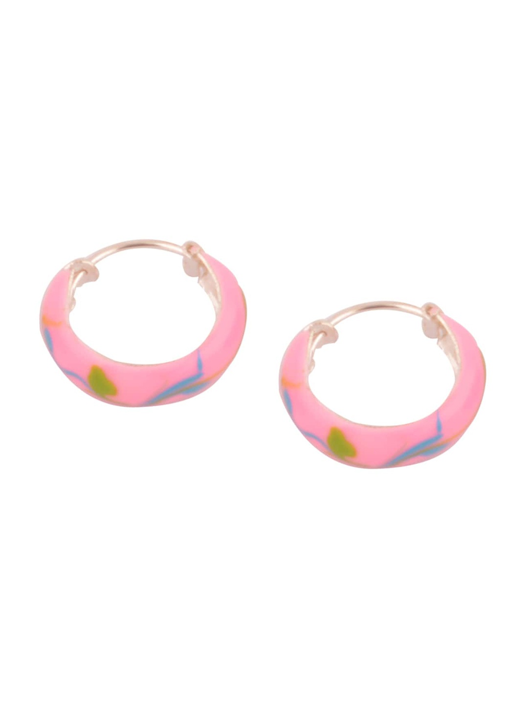 

Silverwala Silver-Plated Contemporary Hoop Earrings
