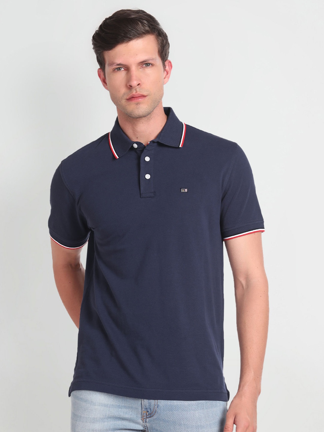 

Arrow Sport Polo Collar Pure Cotton T-shirt, Blue