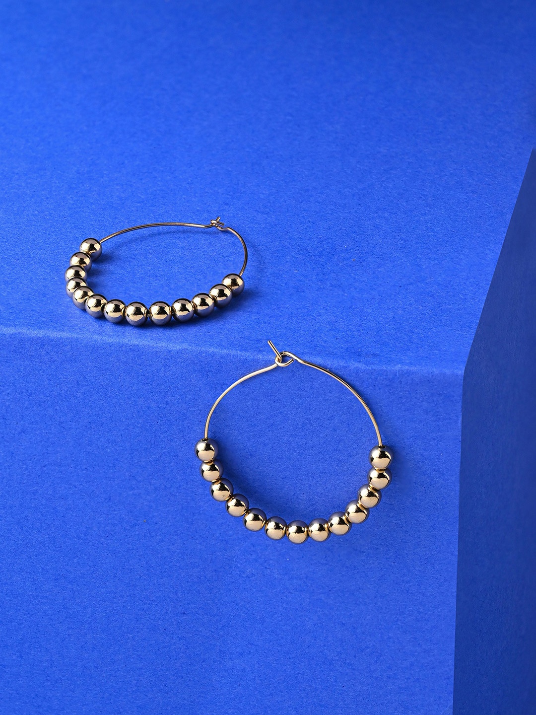 

Accessorize Large Beaded Hoop Earrings, Gold