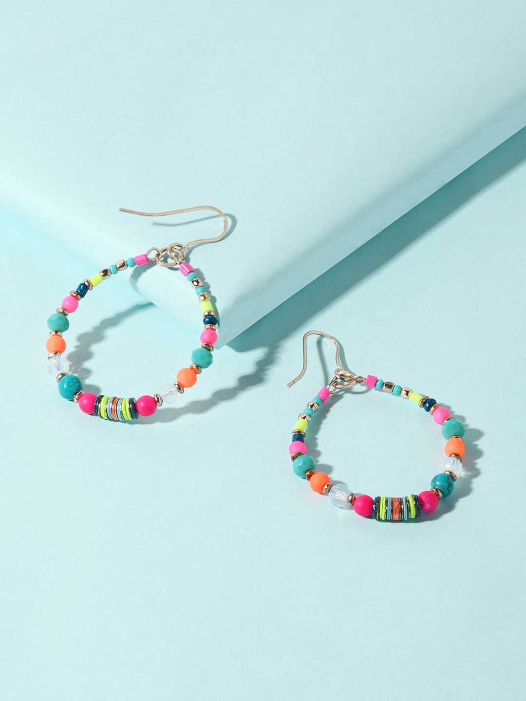 

Accessorize Gold-Plated Neon Beaded Hoop Earrings