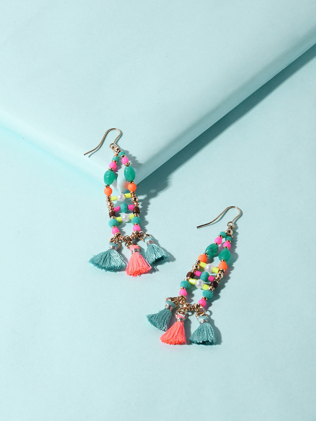 

Accessorize Gold-Plated Classic Beaded Tasselled Drop Earrings