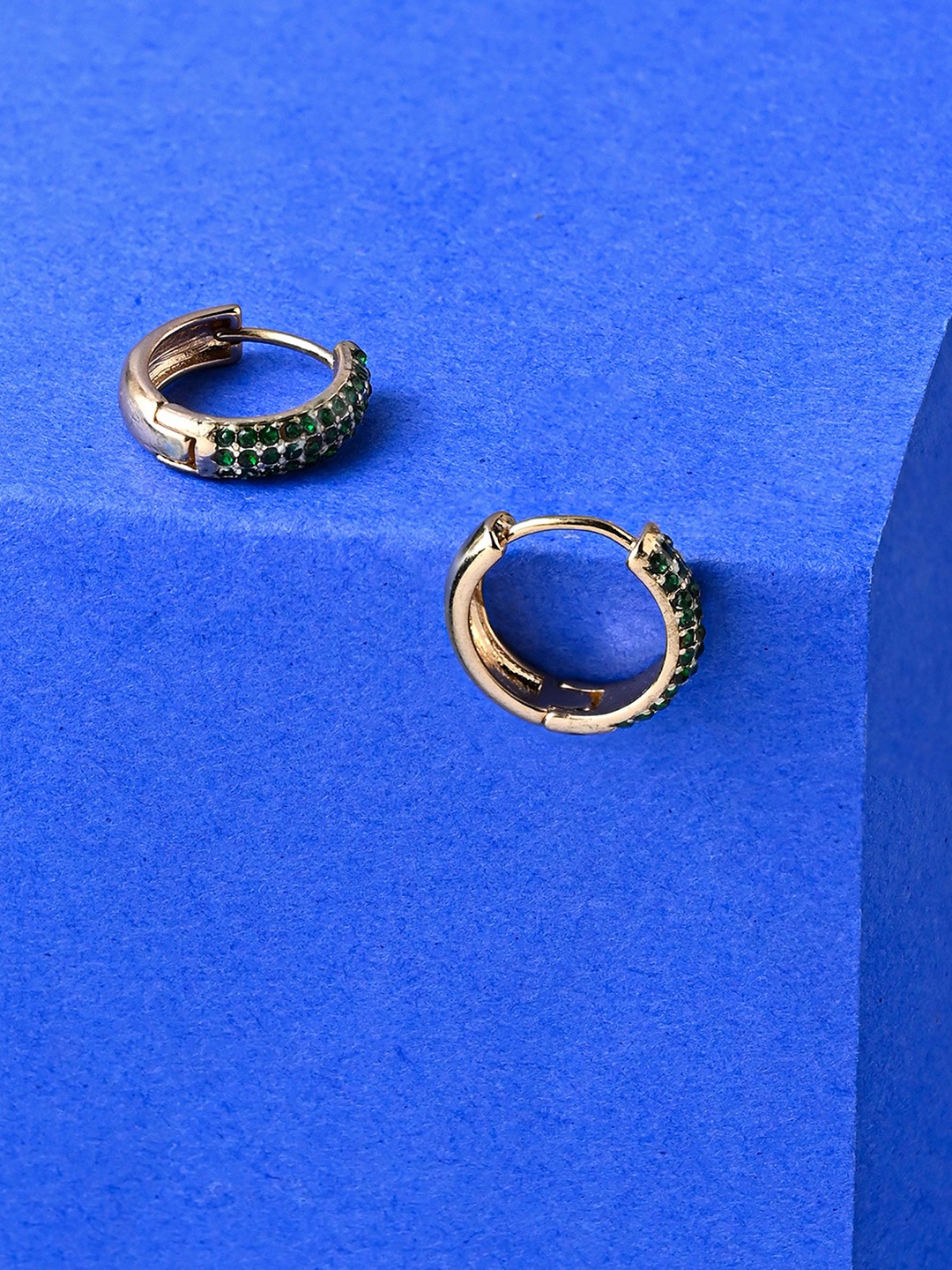 

Accessorize Stone-Studded Classic Half Hoop Earrings, Gold