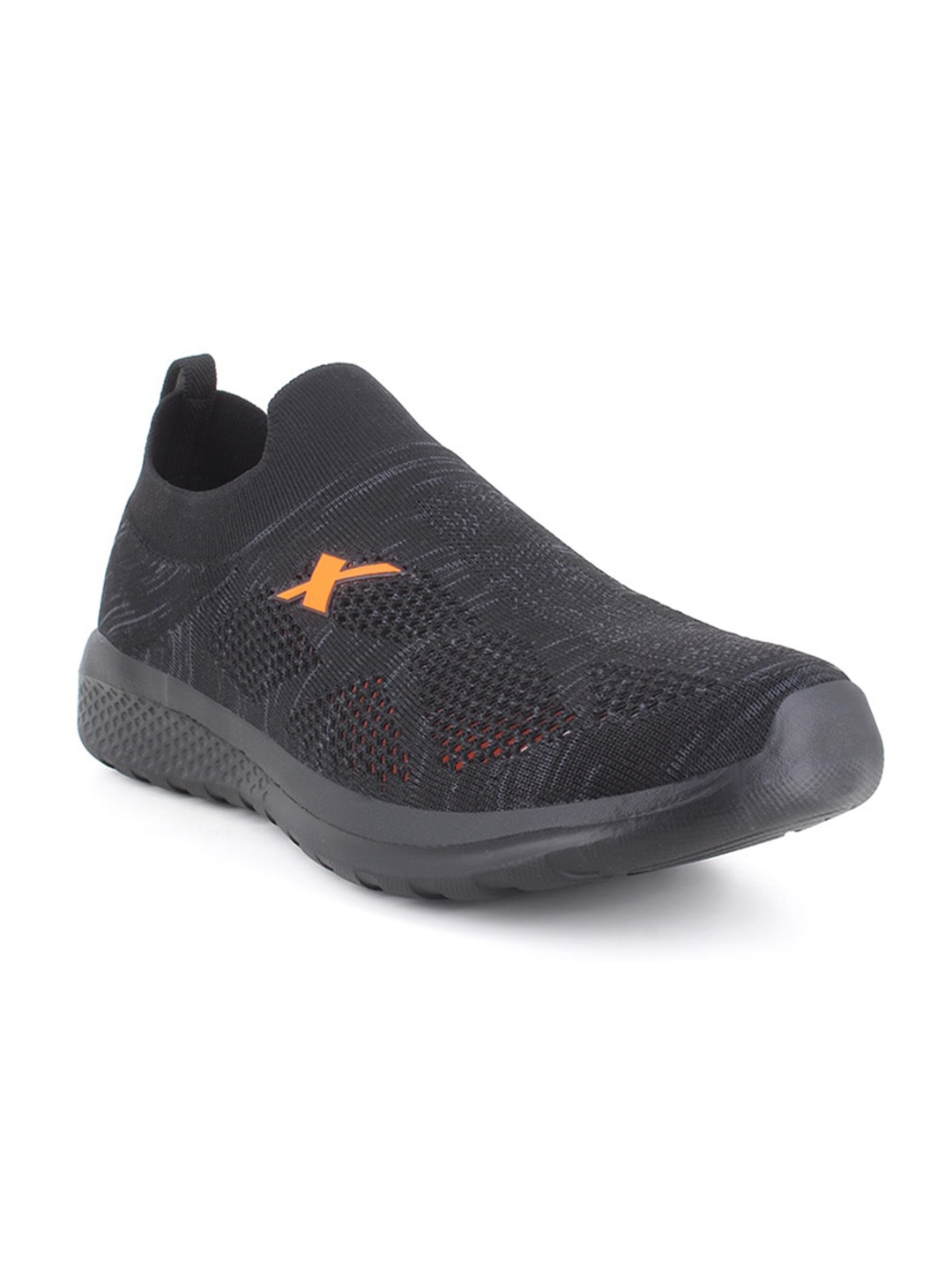 

Sparx Men Textured Slip-On Running Shoes, Black
