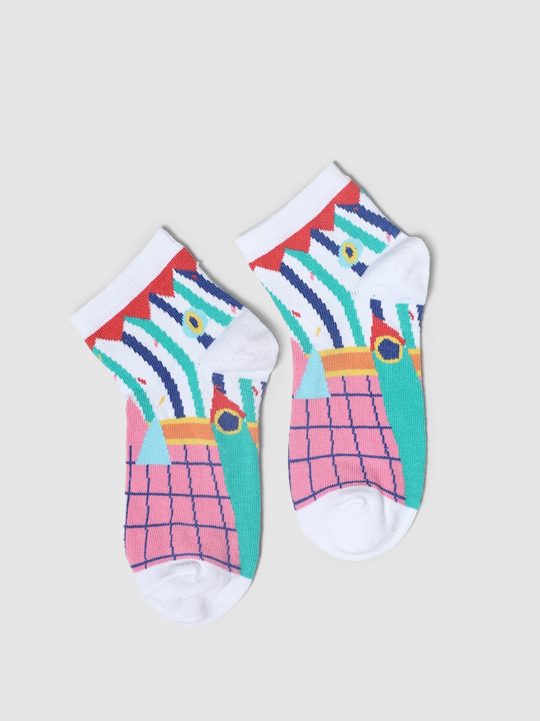 

ONLY Women Pack Of 2 Patterned Ankle-Length Socks, White