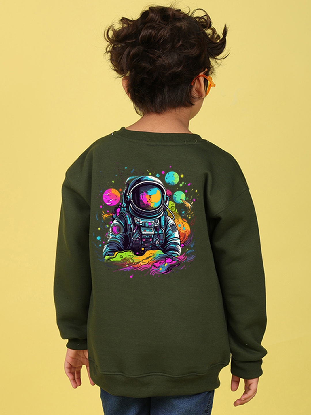 

NUSYL Kids Printed Oversized Sweatshirt, Green