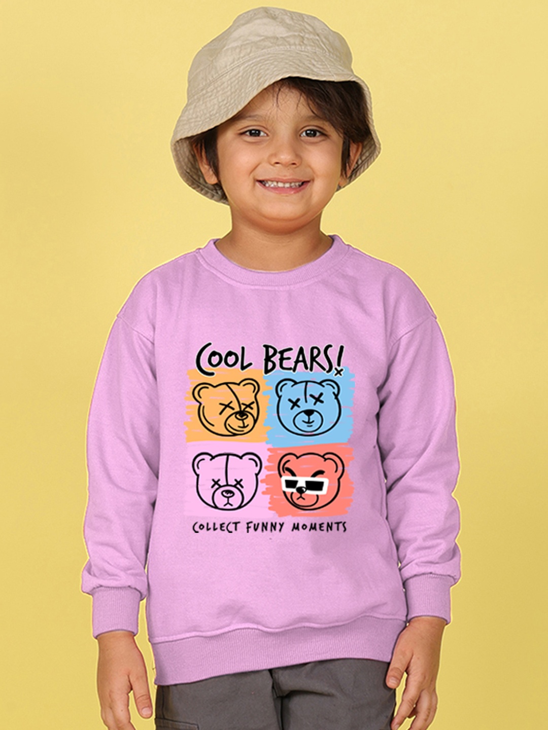 

NUSYL Kids Graphic Printed Oversized Fleece Sweatshirt, Purple