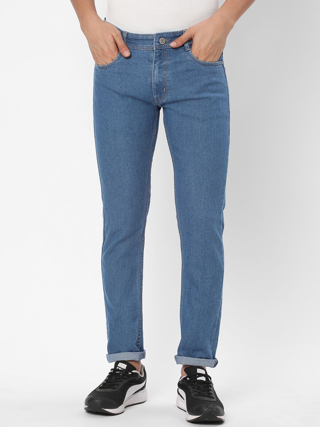 

R&B Men Skinny Fit Clean Look Cotton Jeans, Blue