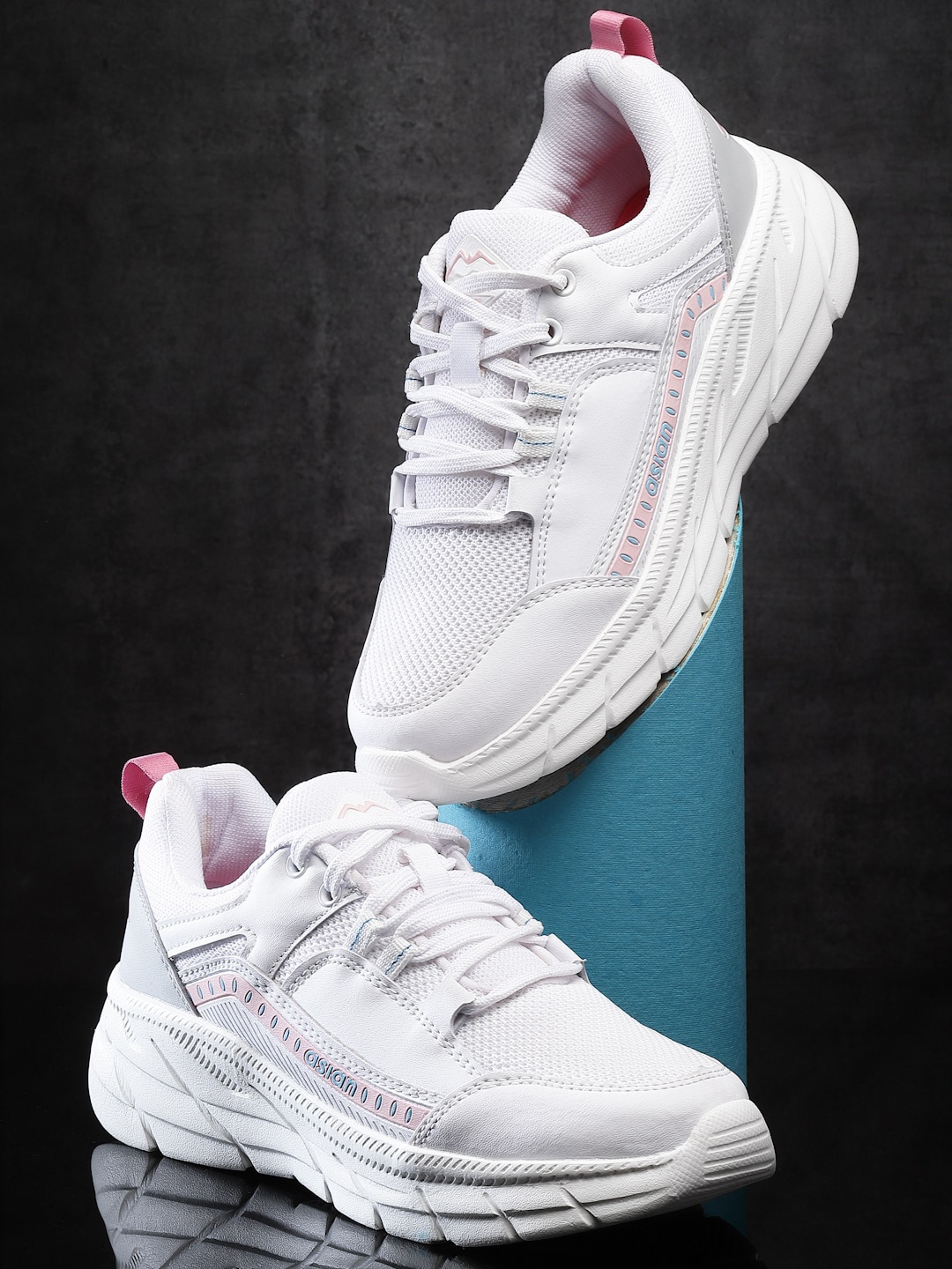 

ASIAN Women Blossom-09 Lace-Up Running Shoes, White