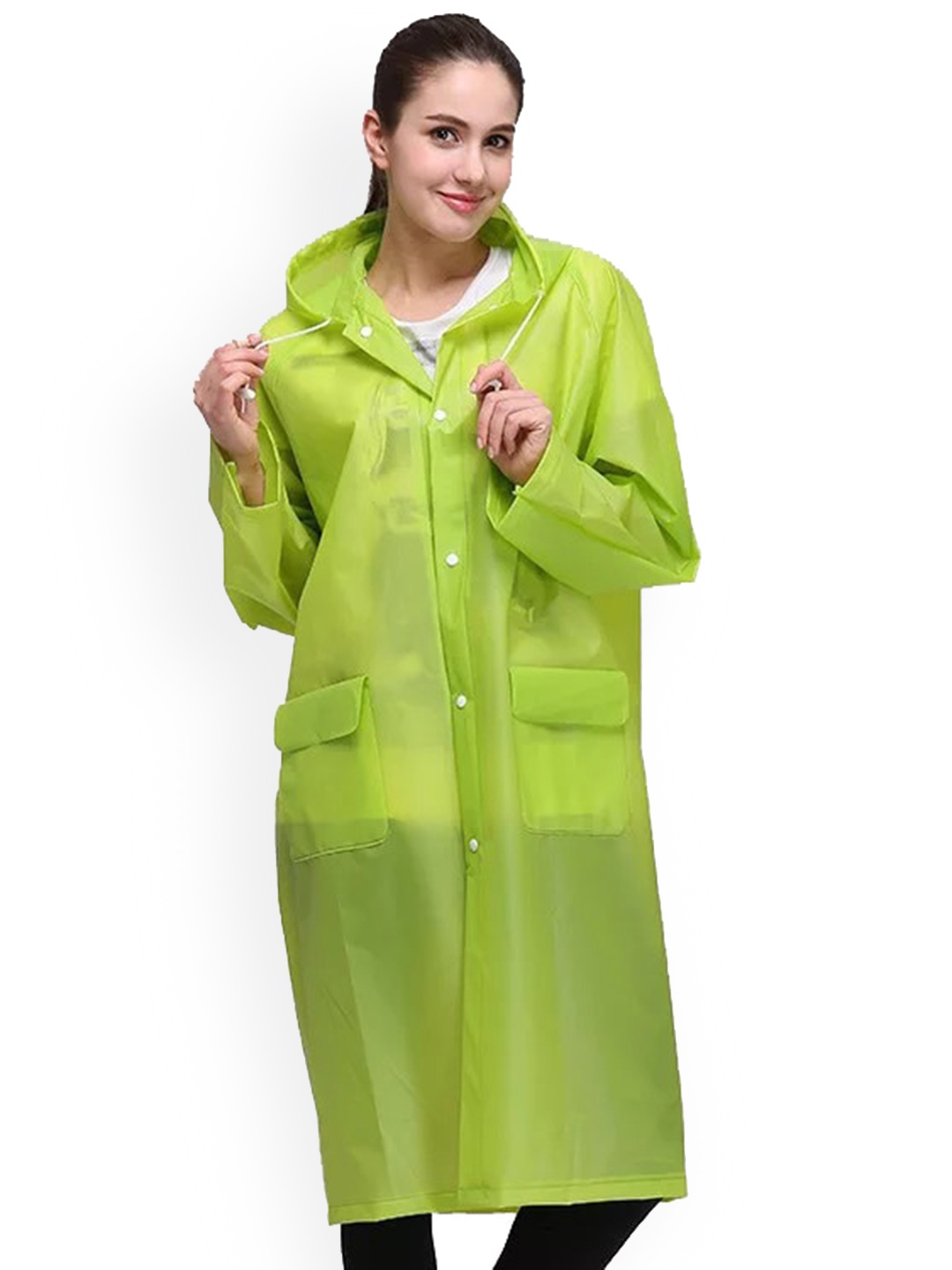 

Alexvyan Hooded Waterproof Rain Jacket, Fluorescent green