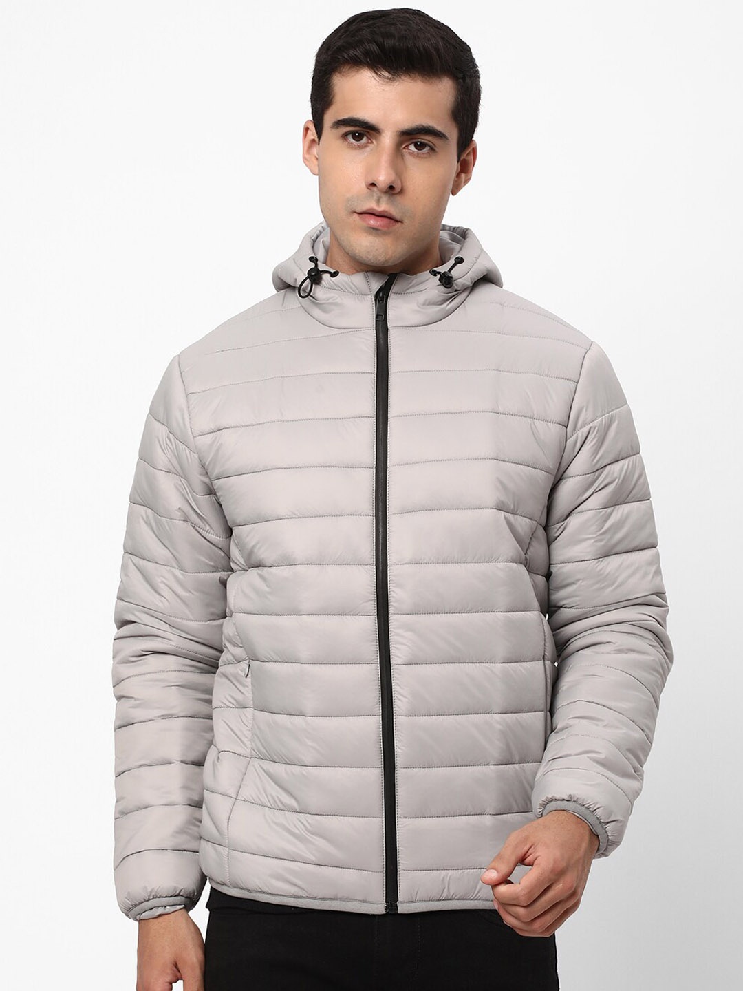

R&B Hooded Puffer Jacket, Grey