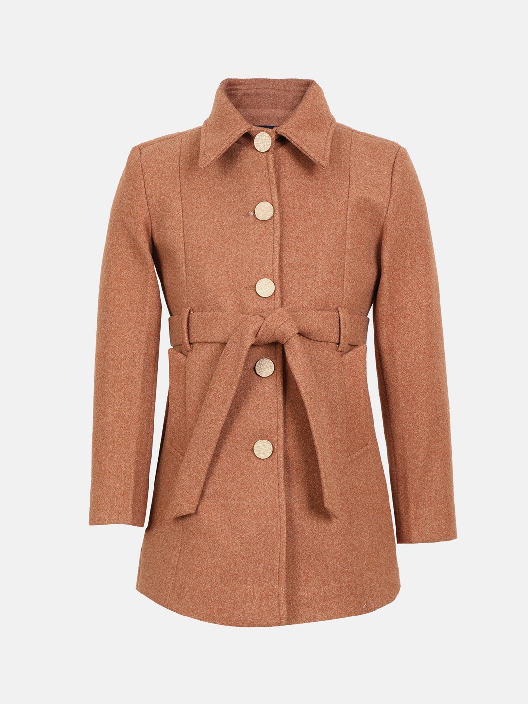 

CHKOKKO Girls Single-Breasted Trench Coat, Brown