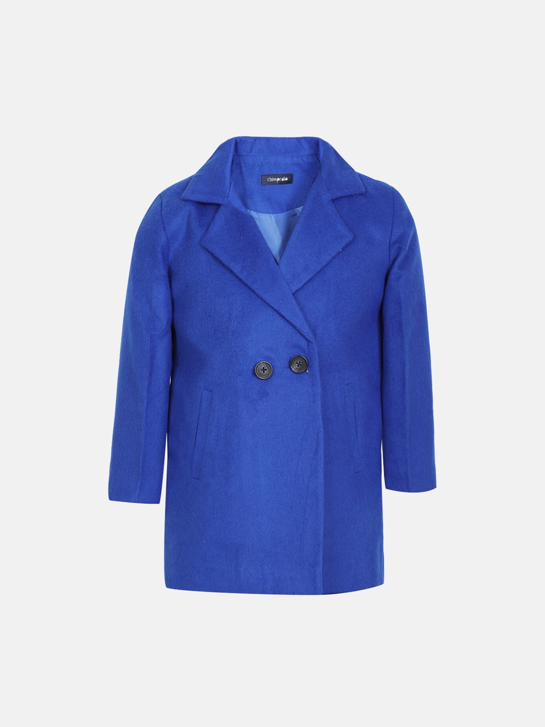 

CHKOKKO Girls Woollen Double Breasted Spread Collar Trench Coat, Navy blue