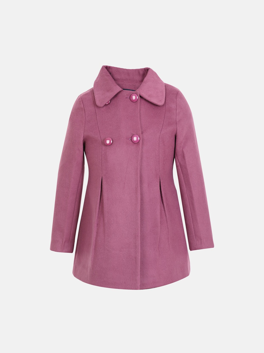 

CHKOKKO Girls Woolen Double Breasted Trench Coats, Purple
