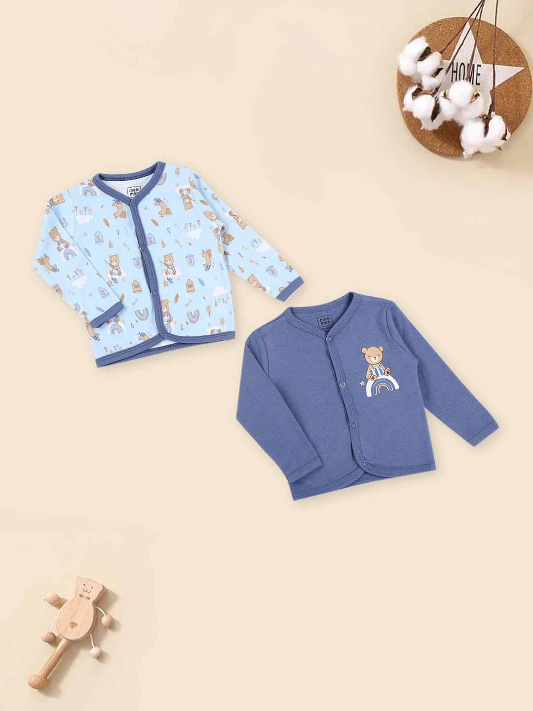 

MeeMee Infants Pack of 2 Cotton Jablas, Blue