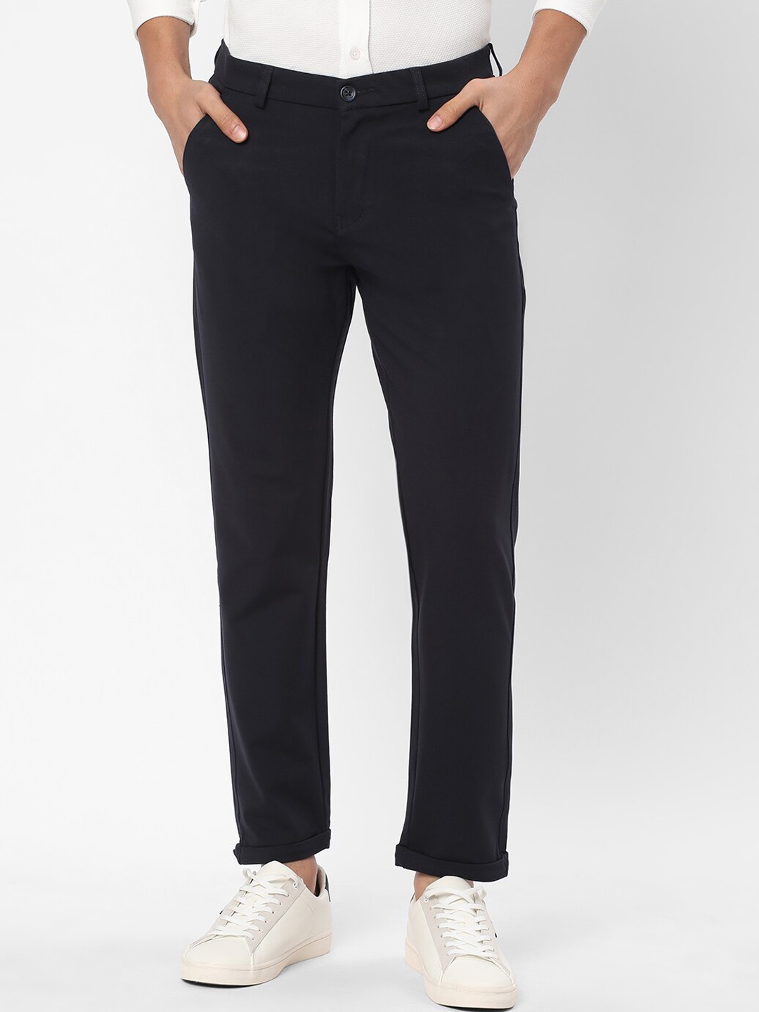 

R&B Men Slim Fit Trousers, Blue