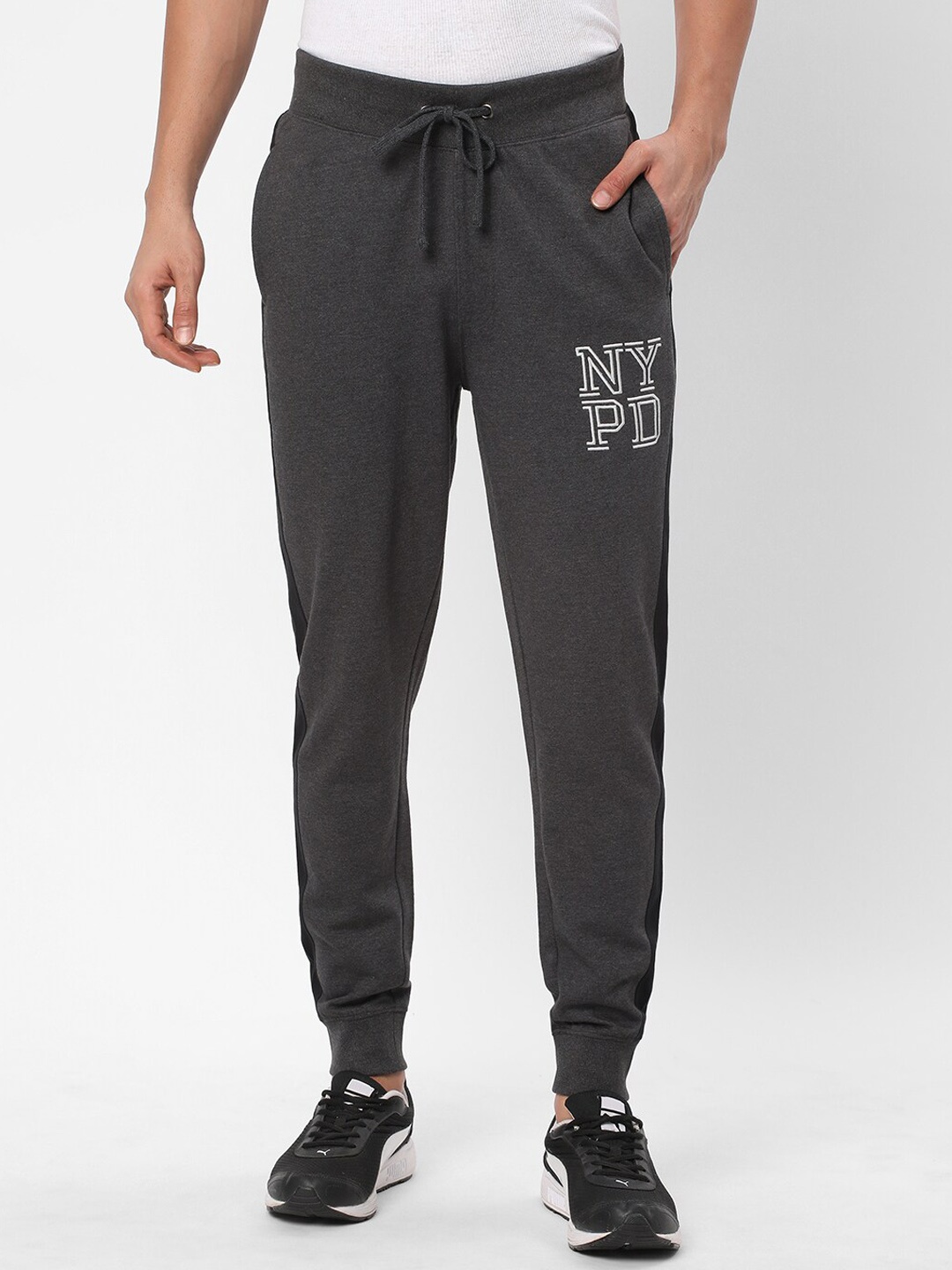 

R&B Men Mid-Rise Cotton Joggers, Grey