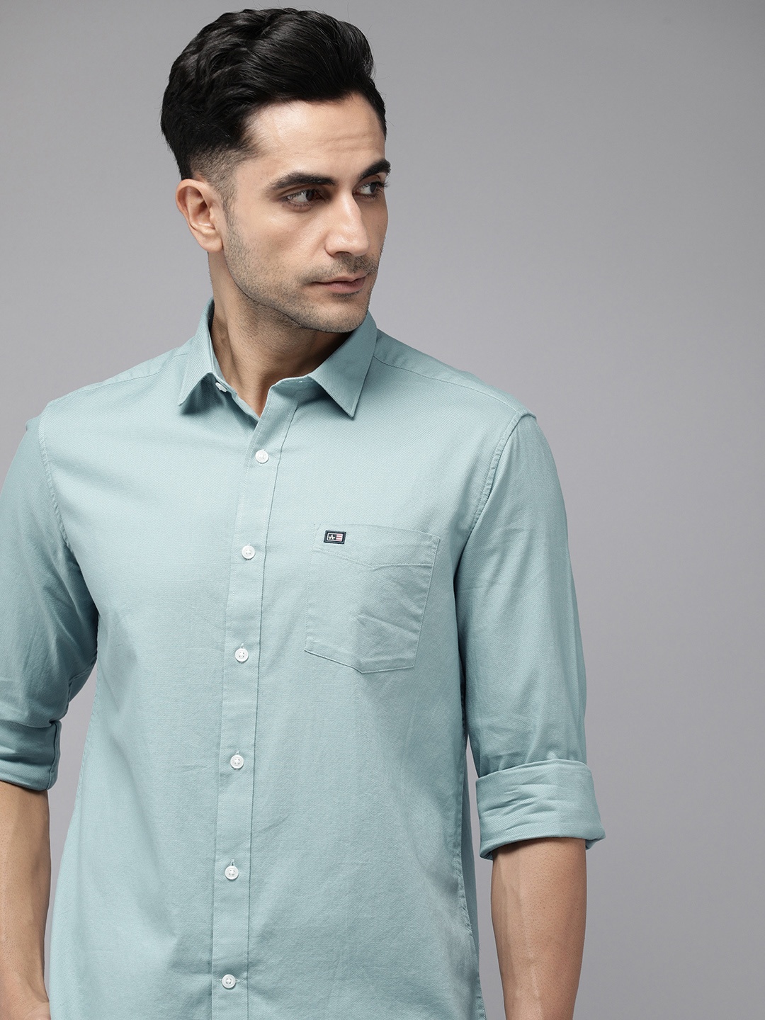 

Arrow Sport Men Pure Cotton Slim Fit Casual Shirt, Green