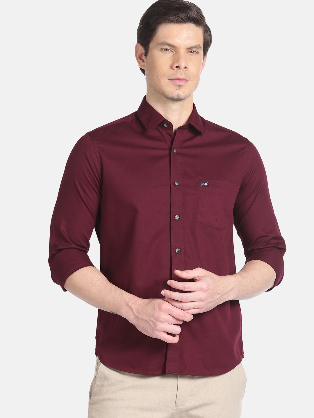 

Arrow Sport Solid Slim Fit Pure Cotton Casual Shirt, Maroon