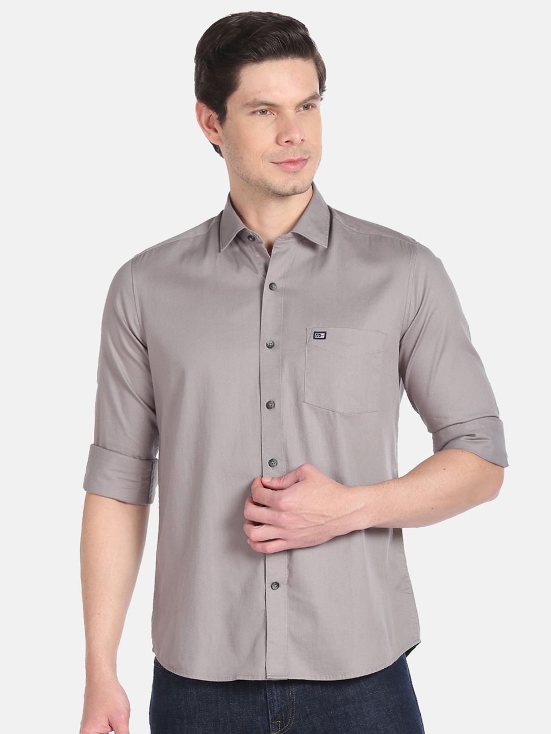 

Arrow Sport Solid Slim Fit Pure Cotton Casual Shirt, Grey