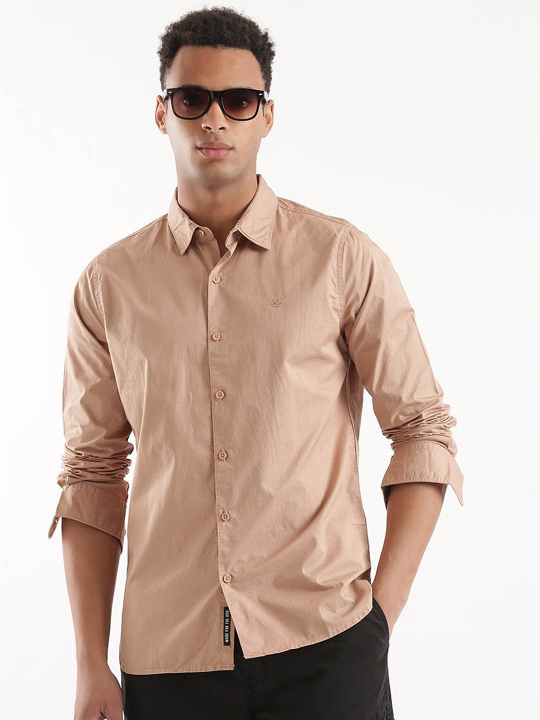 

WROGN Custom Slim Fit Cotton Casual Shirt, Pink