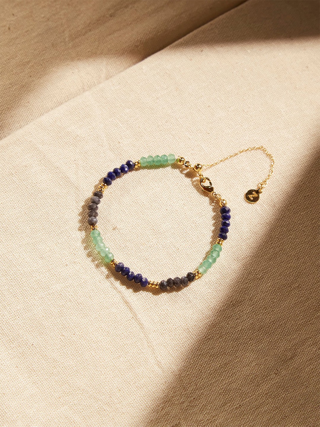 

Accessorize London 14K Gold Plated Z Stone & Bead Bracelet
