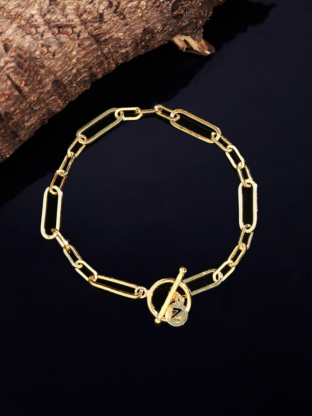 

Accessorize 14K Gold-Plated Z Trombone Chain T-Bar Bracelet