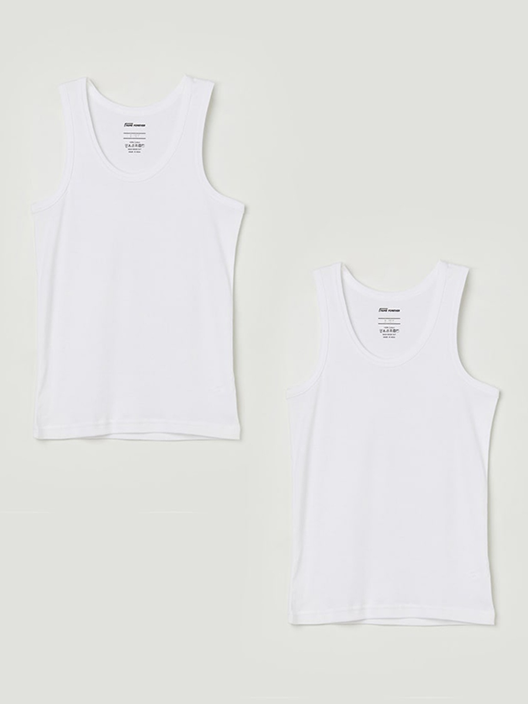 

Fame Forever by Lifestyle Boys Pack Of 2 Pure Cotton Undershirt Vests, White
