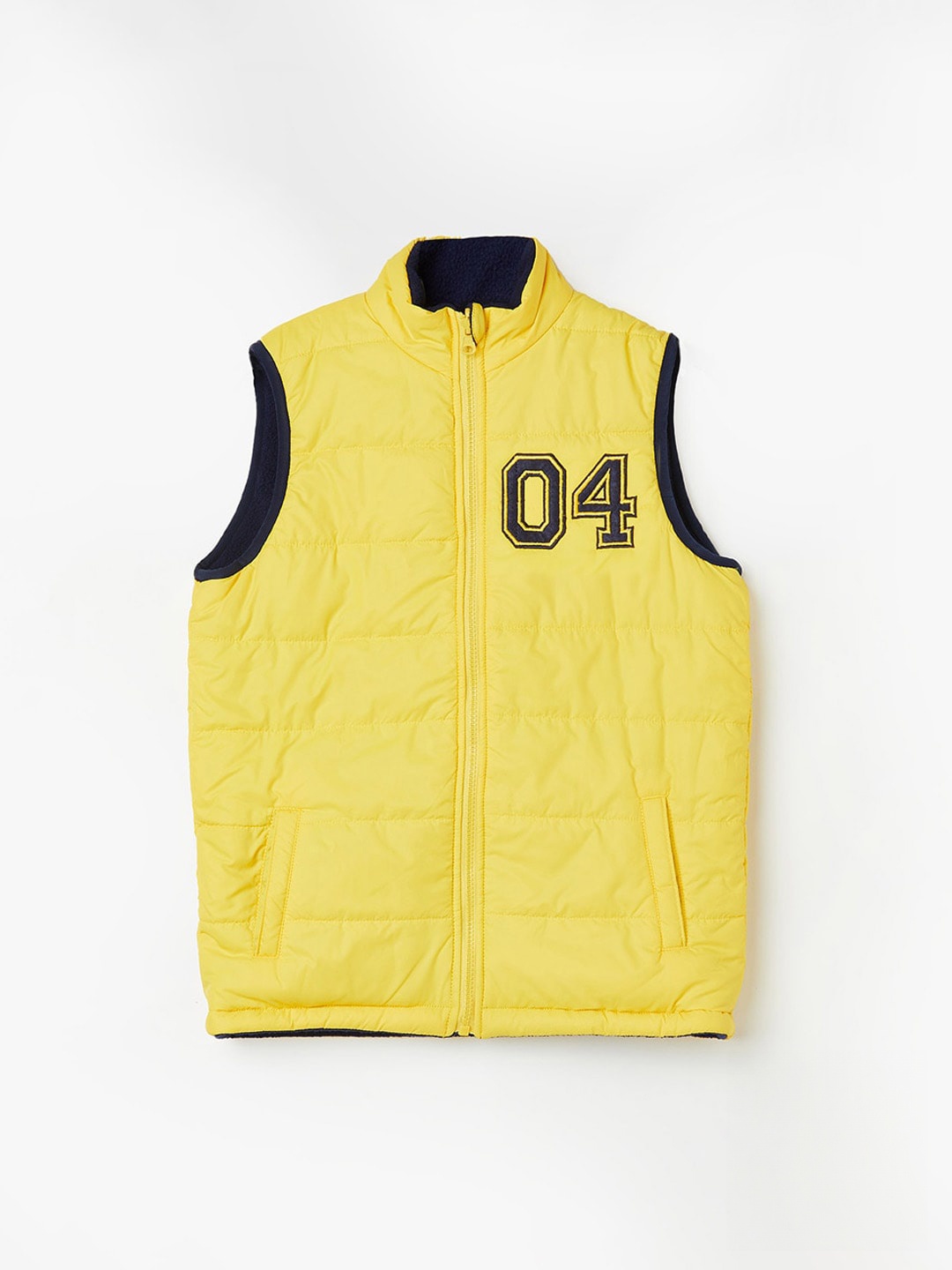 

Fame Forever by Lifestyle Boys Mock Collar Reversible Quilted Jacket, Yellow