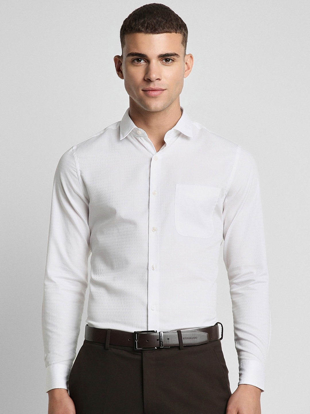 

Peter England Elite Slim Fit Pure Cotton Formal Shirt, White