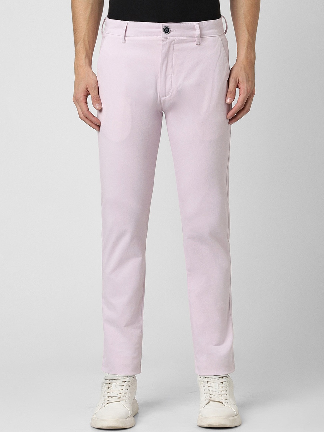 

Peter England Casuals Men Slim Fit Cotton Trousers, Pink