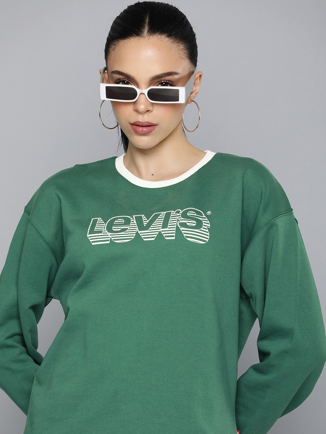 

Levis Brand Logo Printed Pure Cotton Sweatshirt, Green