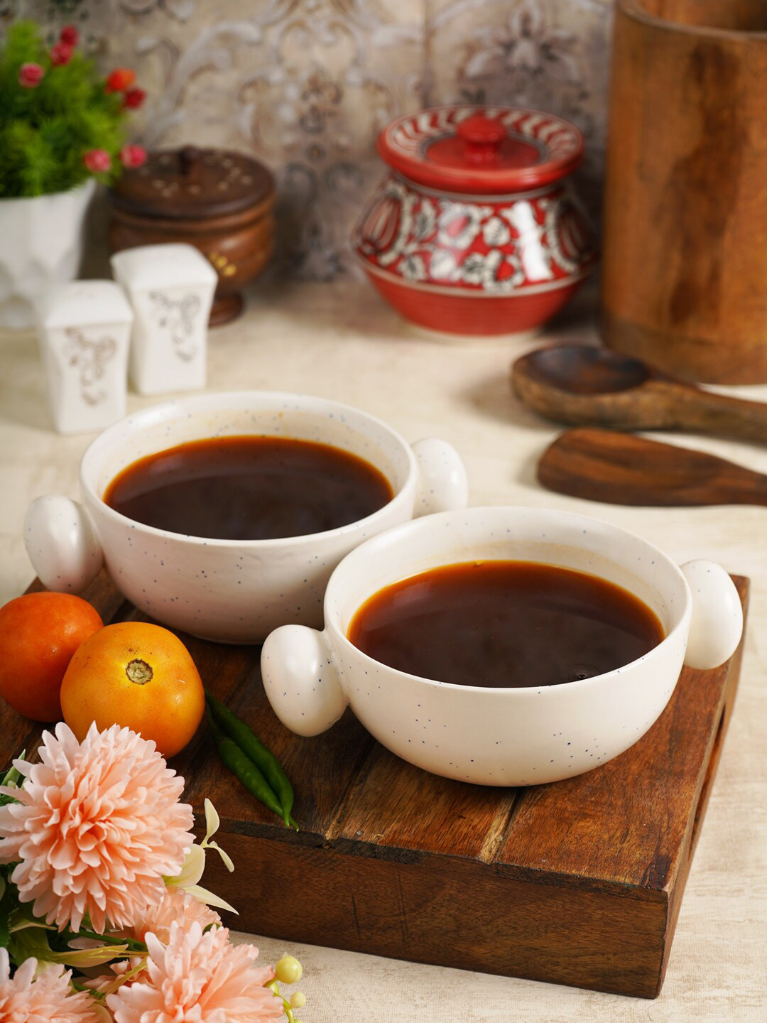 

CDI White 2 Pieces Marble Designed Soup Bowl 300 ml Each