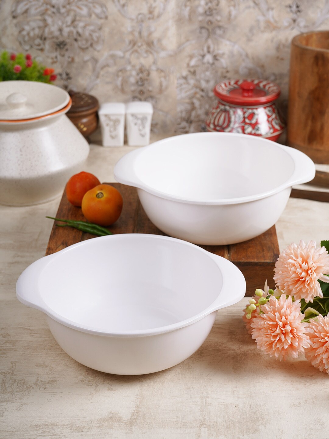 

CDI White 2 Pieces Melamine Dishwasher Safe Serving Donga 1L Each
