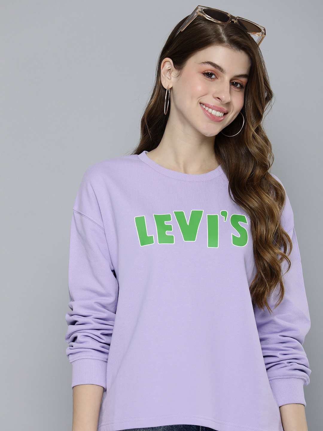 

Levis Pure Cotton Printed Sweatshirt, Purple